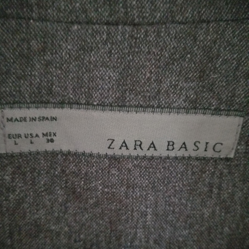 Zara Basic Gray Wool/Polyester Blazer - image 4